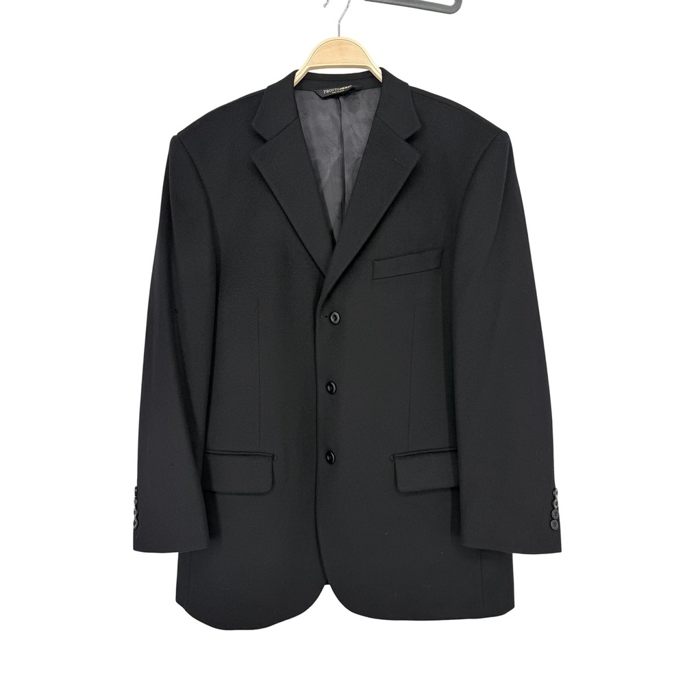 Pronto Moda Eiffel Blazer Mens 42R Black Excellent Lambswool Cashmere 3-Button